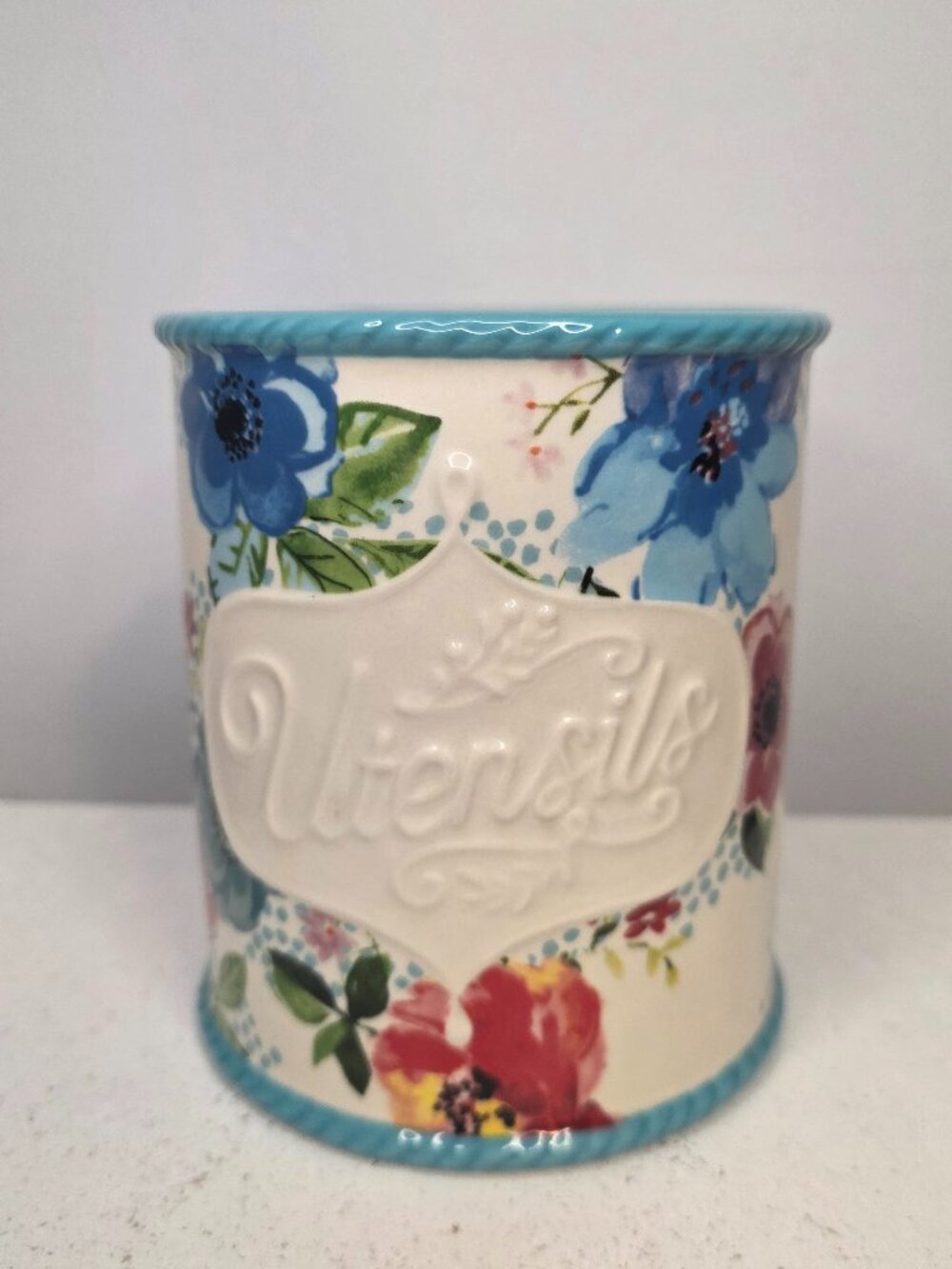 The Pioneer Woman Floral Stoneware Utensil Holder Kitchen